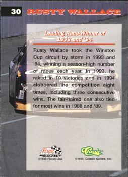 1995 Assets #30 Rusty Wallace Back