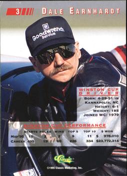 1995 Classic Images #3 Dale Earnhardt Back