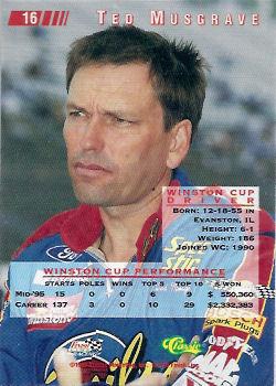 1995 Classic Images #16 Ted Musgrave Back