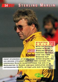 1995 Classic Images #54 Sterling Marlin Back