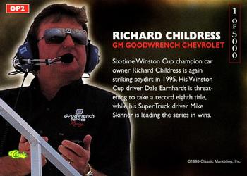 1995 Classic Images - Owner's Pride #OP2 Richard Childress Back