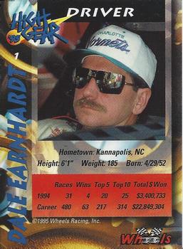 1995 Wheels High Gear #1 Dale Earnhardt Back