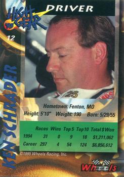 1995 Wheels High Gear #12 Ken Schrader Back