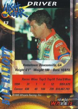 1995 Wheels High Gear #13 Bill Elliott Back