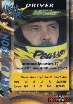 1995 Wheels High Gear #59 Larry Pearson Back