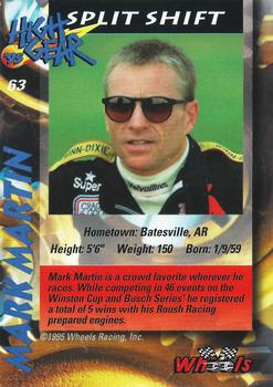 1995 Wheels High Gear #63 Mark Martin Back