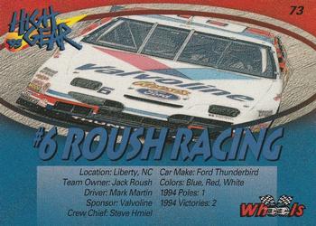1995 Wheels High Gear #73 #6 Roush Racing Back