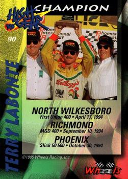 1995 Wheels High Gear #90 Terry Labonte Back