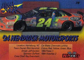 1995 Wheels High Gear #78 #24 Hendrick Motorsports Back