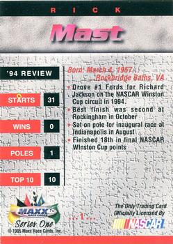 1995 Maxx #1 Rick Mast Back