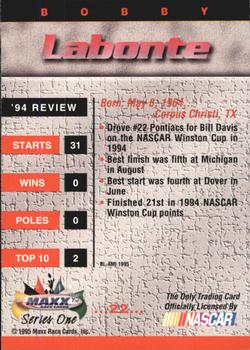 1995 Maxx #22 Bobby Labonte Back
