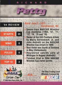 1995 Maxx #43 Richard Petty Back