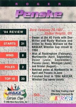1995 Maxx #50 Roger Penske Back