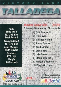 1995 Maxx #63 Talladega Speedway Back