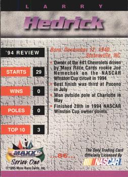 1995 Maxx #86 Larry Hedrick Back