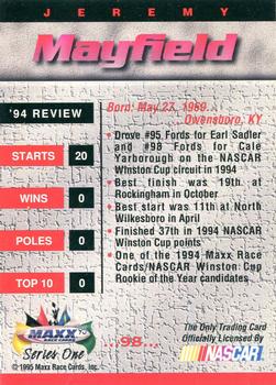 1995 Maxx #98 Jeremy Mayfield Back