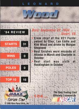 1995 Maxx #104 Leonard Wood Back