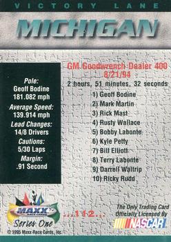 1995 Maxx #112 Geoff Bodine Back