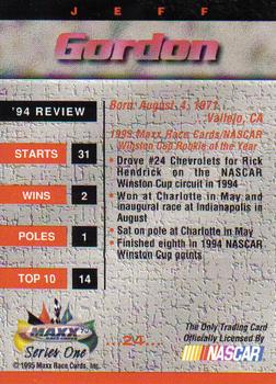 1995 Maxx #24 Jeff Gordon Back
