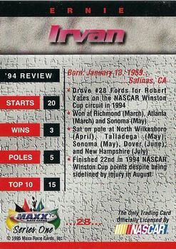 1995 Maxx #28 Ernie Irvan Back