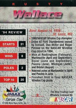 1995 Maxx #2 Rusty Wallace Back
