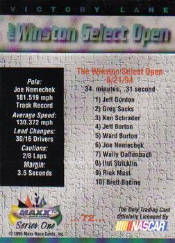 1995 Maxx #72 Jeff Gordon Back