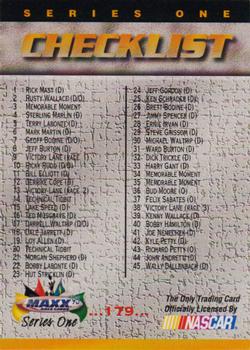 1995 Maxx #179 Checklist Front