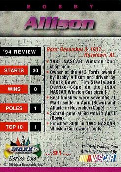 1995 Maxx #91 Bobby Allison Back