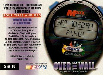 1995 Maxx - Over the Wall #5 Darrell Waltrip in Pits Back