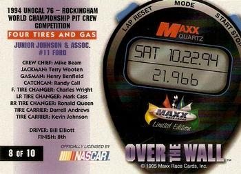1995 Maxx - Over the Wall #8 Bill Elliott in Pits Back