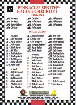 1995 Pinnacle Zenith #77 Jeff Gordon Back