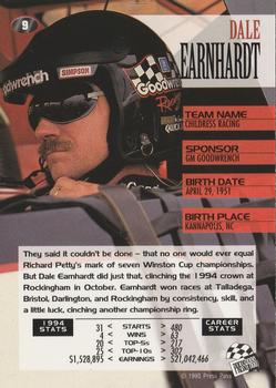 1995 Press Pass #9 Dale Earnhardt Back