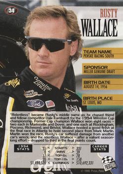 1995 Press Pass #34 Rusty Wallace Back