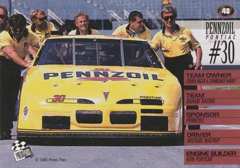 1995 Press Pass #48 Michael Waltrip's Car Back