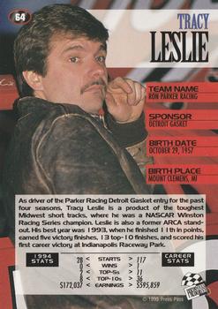 1995 Press Pass #64 Tracy Leslie Back