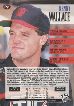 1995 Press Pass #72 Kenny Wallace Back