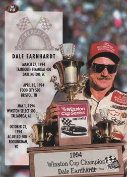 1995 Press Pass - Checkered Flags #CF2 Dale Earnhardt Back
