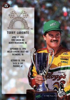 1995 Press Pass - Checkered Flags #CF5 Terry Labonte Back