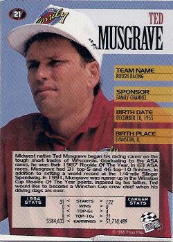 1995 Press Pass - Cup Chase #21 Ted Musgrave Back