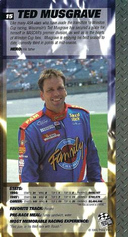 1995 Press Pass Optima XL #15 Ted Musgrave Back