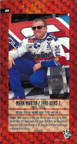 1995 Press Pass Optima XL #35 Mark Martin Back