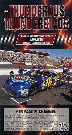1995 Press Pass Optima XL #43 Ted Musgrave's Car Back