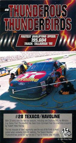 1995 Press Pass Optima XL #46 Dale Jarrett's Car Back