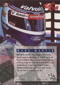 1995 Press Pass - Race Day #RD9 Mark Martin Back