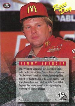 1995 Press Pass - Race Day #RD11 Jimmy Spencer Back