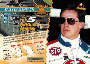 1995 Select #9 Wally Dallenbach Jr. Back