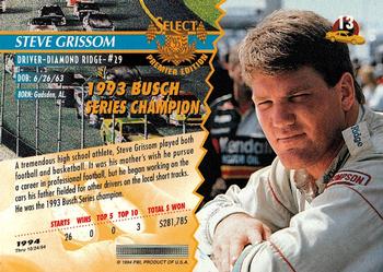 1995 Select #13 Steve Grissom Back