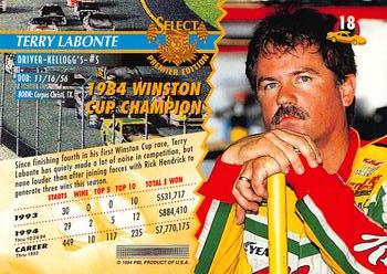 1995 Select #18 Terry Labonte Back