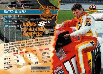 1995 Select #25 Ricky Rudd Back