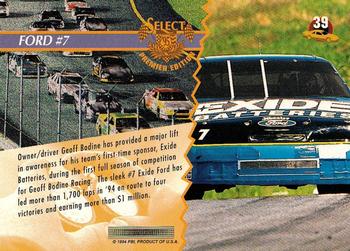 1995 Select #39 Geoff Bodine's Car Back